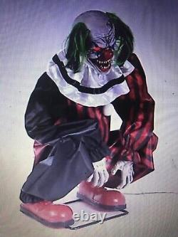 Halloween Animatronic Crouching Red Clown Prop Seasonal Visions NEW