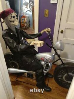 Halloween Animatronic Harley Davidson Motorcycle Riding Reaper Discontinued RARE