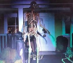 Halloween Animatronic Lifesize 8 Foot Towering Skeleton with Projection Eyes Prop