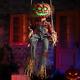 Halloween Animatronics Swinging Pumpkin Hanging Animated Decorations With Sound