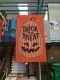 Halloween Banner Pumpkin Backdrop Party Decoration Poster Trick Treat Prop Hw