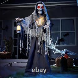 Halloween Decor 67'' Giant Skeleton LCD Eyes NEW IN HAND VERY FAST FREE SHIPPING