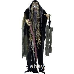 Halloween Decor Witch Animatronic Poseable Indoor Outdoor Light-Up Eyes