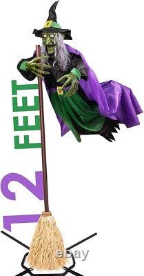 Halloween Decorations Outdoor 12 ft Animated Hovering Witch Animatronics