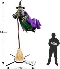 Halloween Decorations Outdoor 12 ft Animated Hovering Witch Animatronics