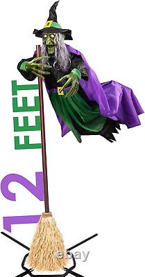 Halloween Decorations Outdoor 12 ft Animated Hovering Witch Animatronics