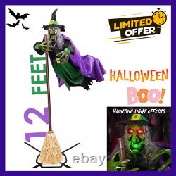 Halloween Decorations Outdoor 12 ft Animated Hovering Witch Animatronics