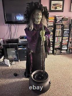 Halloween Gemmy Life-Size Witch With cauldron. Animatronic READ