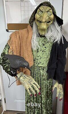 Halloween Grandin Road Life Size Animated Forest Witch Animatronic withCrow- Read