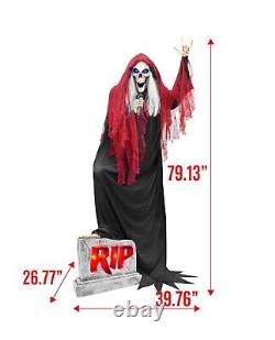 Halloween Haunted Living 7-ft Bluetooth Reaper Band LED Singer Animatronic