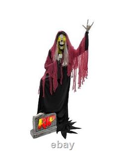 Halloween Haunted Living 7-ft Bluetooth Reaper Band LED Singer Animatronic