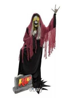 Halloween Haunted Living 7ft Bluetooth Reaper Band LED Singer Animatronic NIB