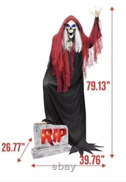 Halloween Haunted Living 7ft Bluetooth Reaper Band LED Singer Animatronic NIB