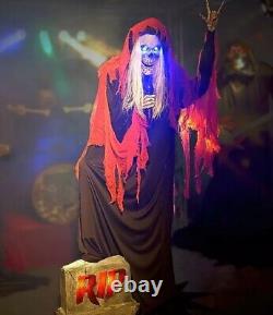 Halloween Haunted Living 7ft Bluetooth Reaper Band LED Singer Animatronic NIB