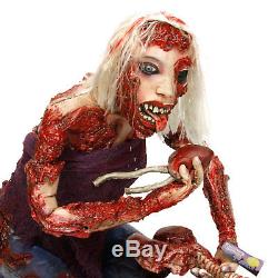Halloween Haunters Large Scary Zombie Ghoul Woman Eating Heart Prop Decoration