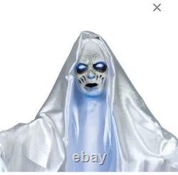 Halloween Indoor Ghost Woman Over Tombstone Animated ghoul life size prop 72
