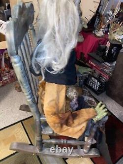Halloween LED Rocking Chair Babysitting Witch. ISSUES. DEFECTIVE. FOR PARTS/FIX