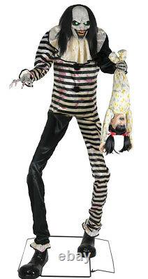 Halloween Life Size Animated Sweet Dreams Clown With Child Prop Cemetary