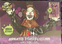 Halloween Life Size Creepy Scary Clown Animated Party Prop