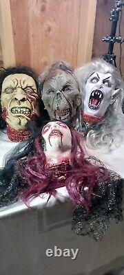 Halloween Life Size Decapitated Head Prop Vampire Zombie LOT OF 4, NEXT DAY SHIP