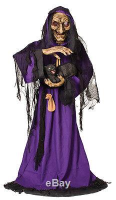 Halloween LifeSize Animated MATILDA THE CRONE WITCH Prop Haunted House NEW
