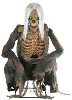 Halloween Lifesize Animated Crouching Bones Skull Prop Decoration Haunted House