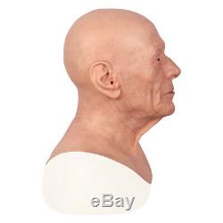 Halloween Old Man Headgear Realistic Silicone Masquerade Full Head Tricky Props