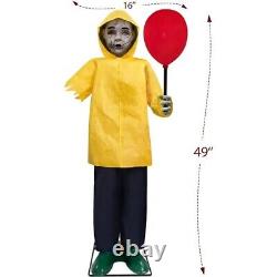 Halloween Outdoor Decoration, 4ft Life-Size Animatronic Prop with Light-Up