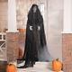 Halloween Prop 67 Lifesize Widowed Ghost Woman In Black With Flashing Red Eyes