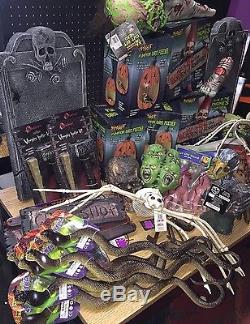 Halloween Prop Decoration Lot Heads Arms Spiders Tombstones