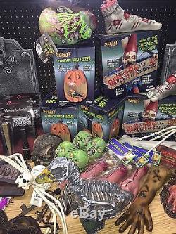 Halloween Prop Decoration Lot Heads Arms Spiders Tombstones