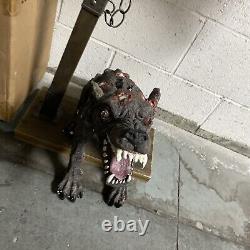 Halloween Prop Grandin Road ZOMBIE DOG and BEWARE OF THE Sign lot of two props