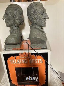 Halloween Prop Interactive Animated 16 TALKING BUSTS Eyes Light up See Below