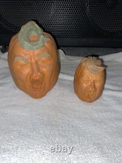 Halloween Prop Lot Of Two TRUMPKINS. Todd Masters Made Donald Trump Pumpkins