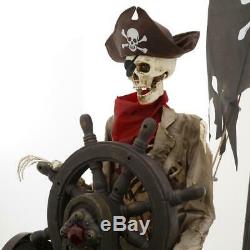 Halloween Prop Pirate Ship 116 in. Animated Steering Wheel Indoor Outdoor Decor