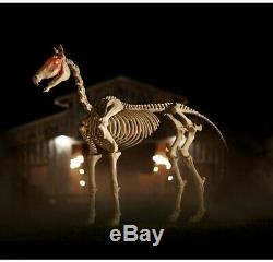 Halloween Props Life Size Decor 6 Ft Horse Skeleton Lighted Eyes Sounds Lights