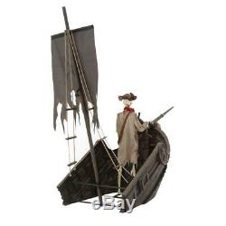 Halloween Props Life Size Decor Pirate Ship Animated Wheel Lighted Sounds Lights