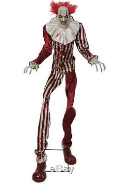 Halloween Towering Light Up 3D Animated Clown Prop Moving 7ft Evil Spooky