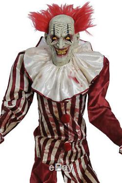 Halloween Towering Light Up 3D Animated Clown Prop Moving 7ft Evil Spooky