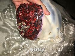 Halloween prop ANIMATED, SPINNING MARIE ANTOINETTE-LIKE DECAPITATED HEAD
