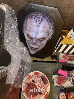 Halloween prop Huge Lot Of Props Reserved For Buyer. Gory Head Plaque, Food, Etc