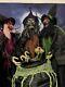Haunted Hill Farm 3 Animatronic Witches With Cauldron