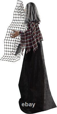 Haunted Hill Farm Life-Size Scary Zombie with Electric Fence, Halloween