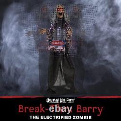 Haunted Hill Farm Life-Size Scary Zombie with Electric Fence, Halloween