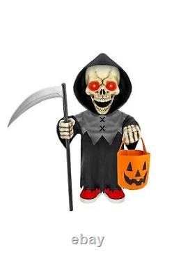 Haunted Living 3' FT Animated Musical Rapping Reaper Skeleton Halloween 2024