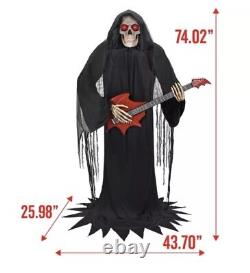 Haunted Living 6' Animatronics Reaper with Guitar Halloween Prop Bluetooth NEW