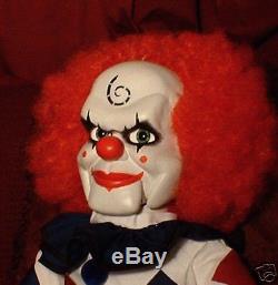 Haunted Ventriloquist Clown Doll EYES FOLLOW YOU Creepy Dead Silence prop OOAK