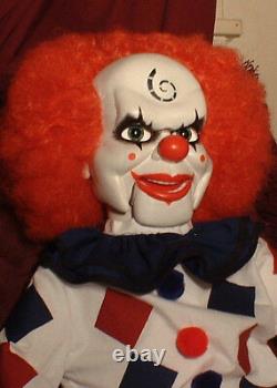 Haunted Ventriloquist Clown Doll EYES FOLLOW YOU Creepy Dead Silence prop OOAK