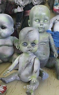 Haunted house props dolls lot halloween creepy clowns aliens porcelian baby neon