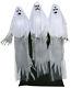 Haunting Ghost Trio Animated Prop Lifesize 6 Ft Poseable Halloween Scary Decor